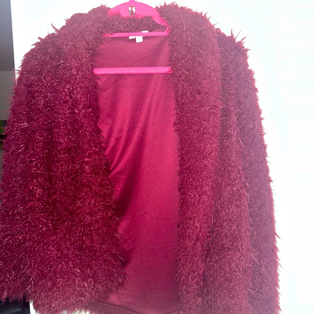 Burgundy Fleece Jacket